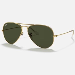 Ray-Ban Aviator Classic RB3025 Sunglasses Gold Frame Green Lenses Size XL